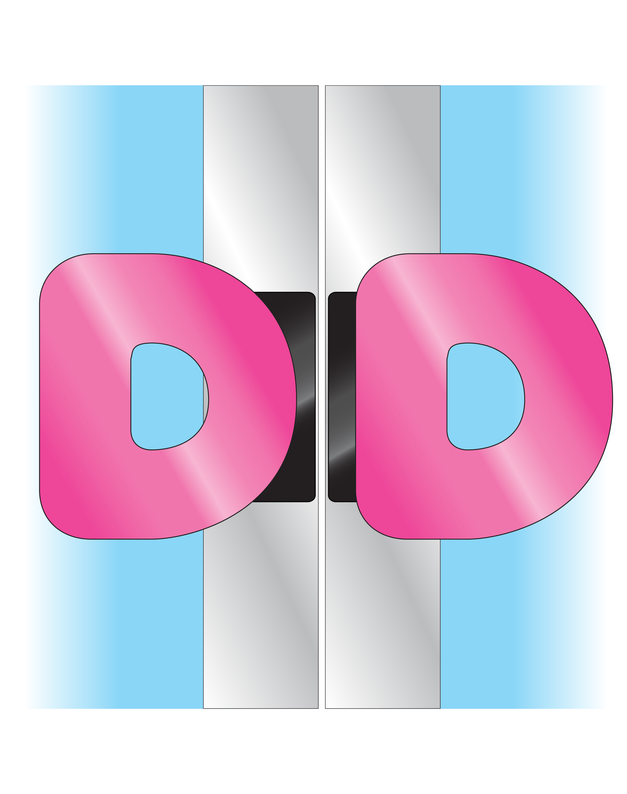 Flat D Pink Double Door Set Healy Hardware